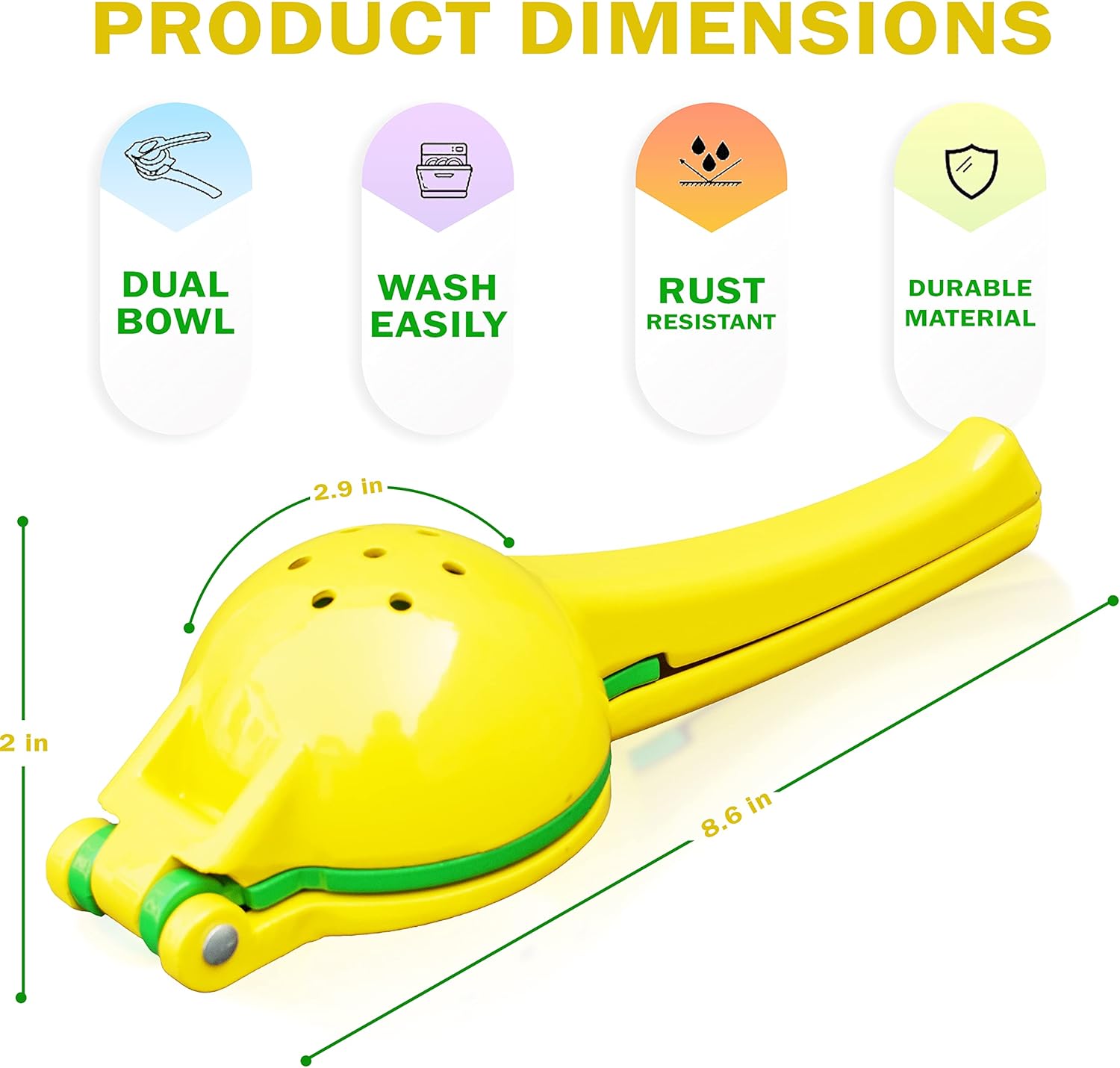 Premvio Premium Quality Metal Lemon Squeezer with Peeler