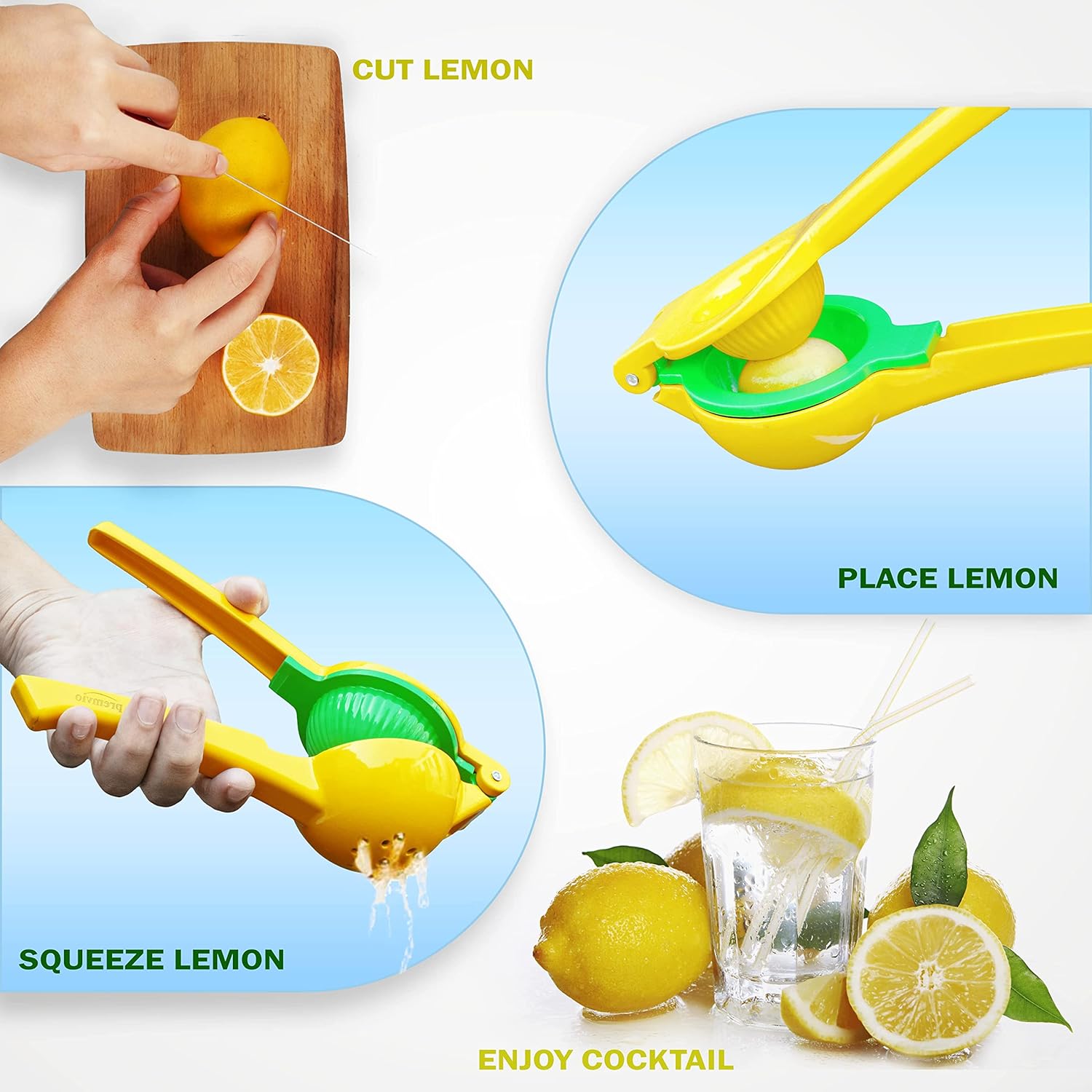 Premvio Premium Quality Metal Lemon Squeezer with Peeler